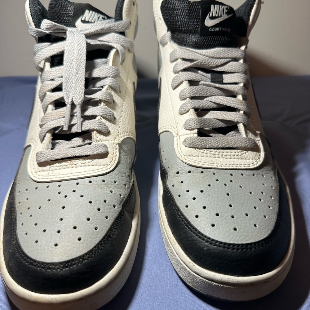 Nike Court Vision Low Sneakers - White, Gray, Black